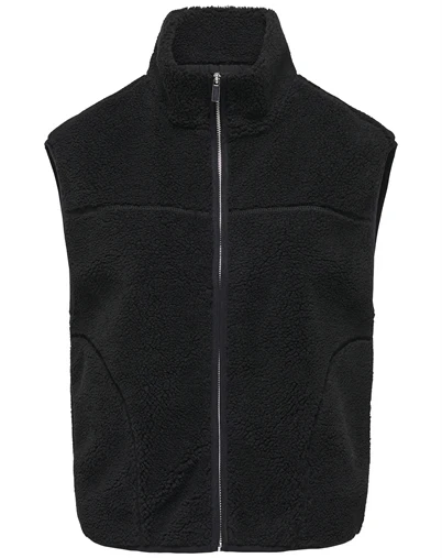Only - ONLBaby Teddy High Zip Vest - Black
